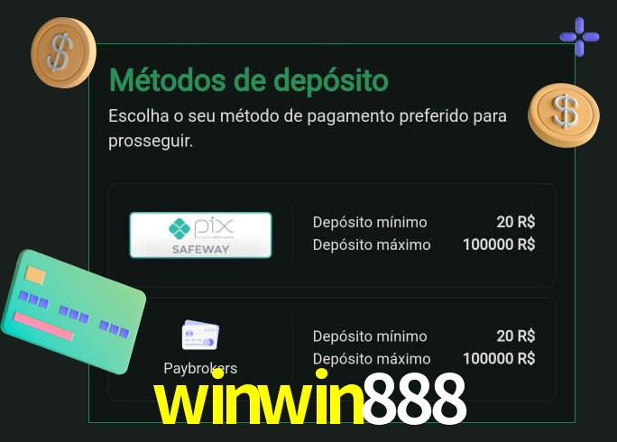 O cassino winwin888 oferece uma grande variedade de métodos de pagamento